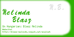 melinda blasz business card